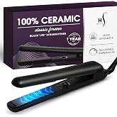 HerStyler Forever Straightening Flat Iron - Travel Friendly - 1.25 Inch | Dual Voltage Flat Iron - Ceramic Hair Straightener - with Negative Ion Technology to Fight Frizz - Leaves Hair Smooth &amp; Silky