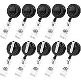 30 Pack Badge Reels Retractable with Swivel Alligator Clip Retractable Badge Holder Reel Clips for Teachers, Students, Office Workers (Black)