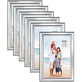 Langdon House 4x6 Picture Frames Set (Silver, 6 Pack) Distinguished Edging for Classic Style, Richland Collection
