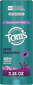 Tom’s of Maine Wild Lavender Natural Deodorant for Men and Women, Aluminum Free, No Artificial Fragrances, Dyes, or Preservat