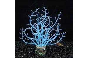 FUNOJOY Glowing Fish Tank Decorations Aquarium Coral Plants, Simulation Silicone Coral, Fluorescence Sea Anemone, Glow Coral Ornaments for Aquarium Fish Tank Decor Aquarium Accessories (A-9)