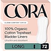 Cora 100% Organic Cotton Topsheet Bladder Liners (72 Long Bladder Liners)