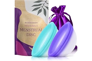 Ecoblossom Menstrual Original Disc - Set of 2 Reusable Period Discs Regular (Large Disc (Pack of 2))