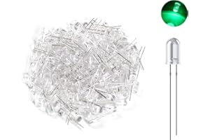 GENERIC YIWANSON 100 Pcs 3mm Led Diodes Assortment, Super Bright Mini Round Shape Light Bulb Beads Micro Lamp Electronic Project Kit, Individua Led Craft Lights for Projects, Green Light