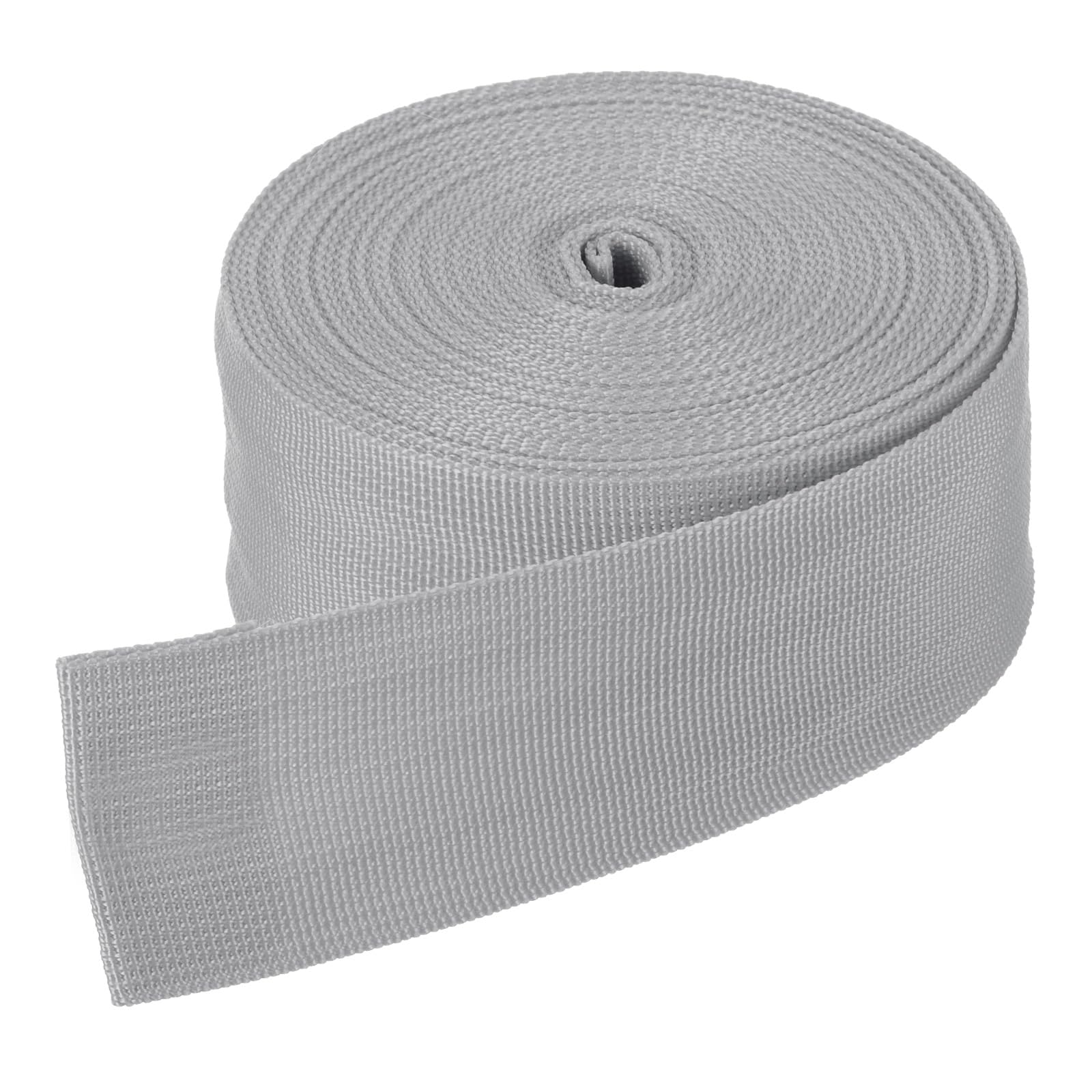 DMiotech 10 Yard x 2 Inch Width Nylon Webbing Strap Poly Flat Webbing Strapping for DIY Craft Backpack Strapping, Sewing, Outdoor Gear Repair, Light Grey