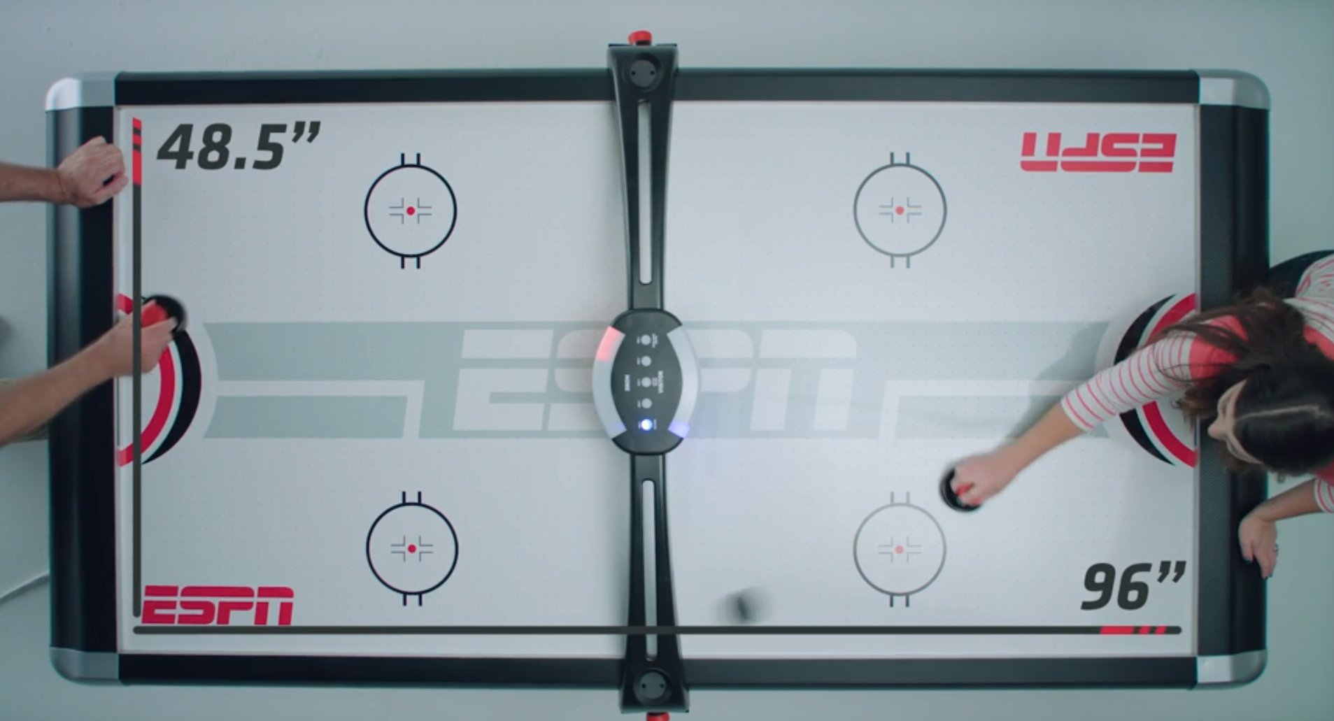 ESPN Air Hockey Table with Overhead Electronic Scorer and Table Cover