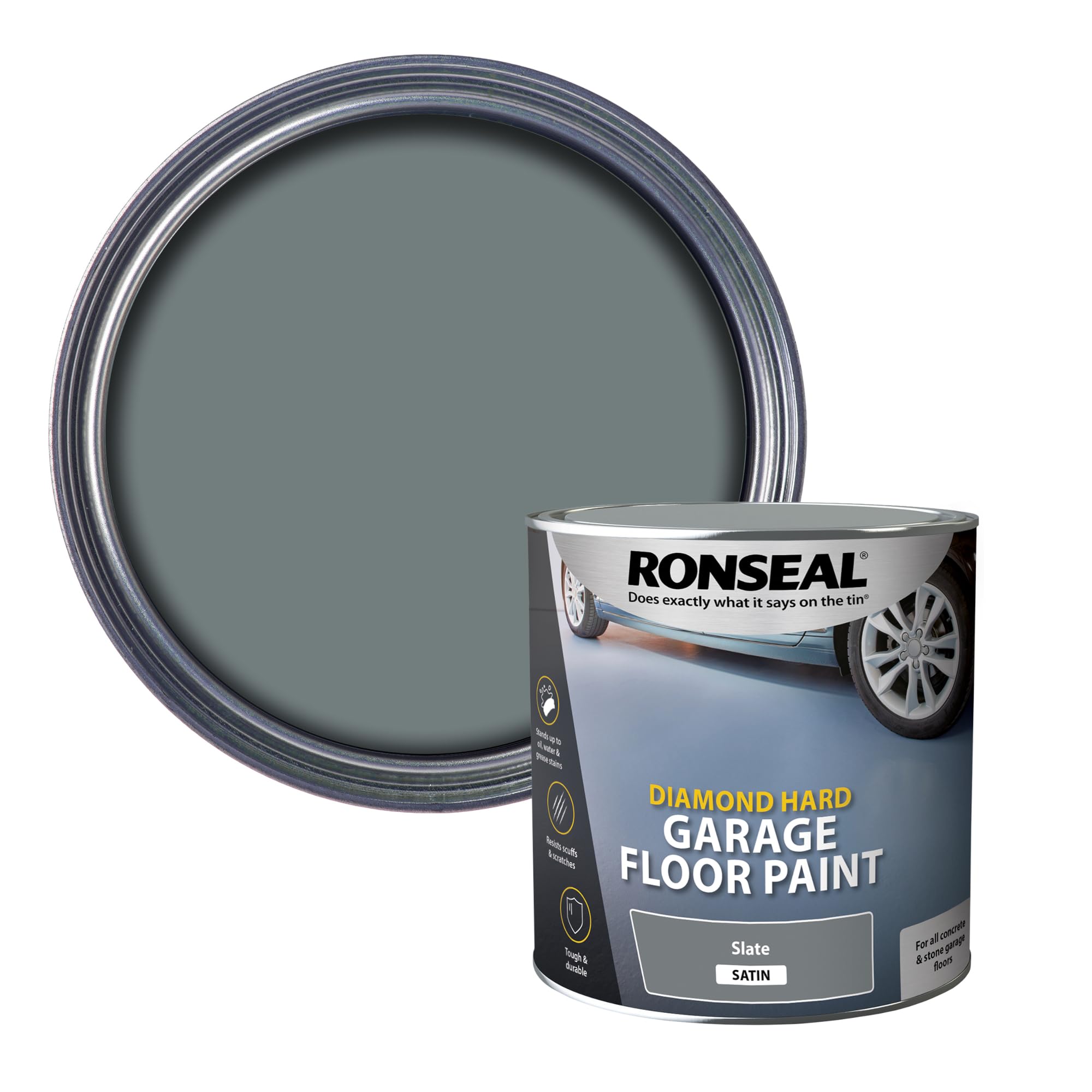 Ronseal DHGFPS25L 2.5L Diamond Hardgarage Floor Paint - Slate