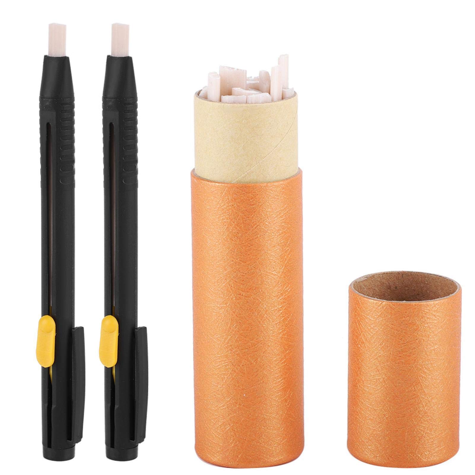 Pssopp 2Pcs Leather Crayon Pen, 20 Wax Refill Auto Vanishing Leather Fabric Marker Disappear Pens White Sewing Marking Pen for Invisible Marking