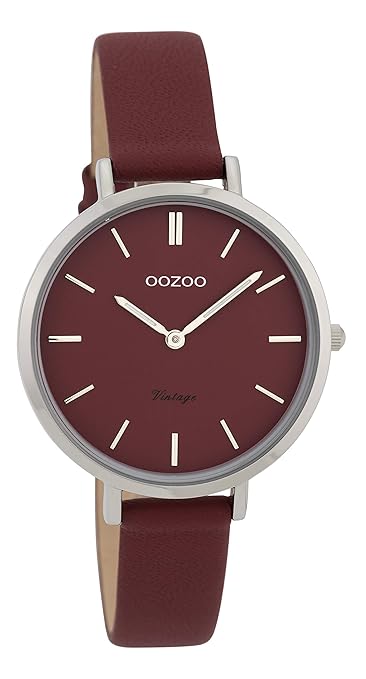 Fashion Oozoo Vintage Damenuhr 34 MM mit schmalem Lederband
