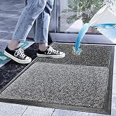 2 in 1 Disinfecting Sanitizing Floor Entrance Doormats, Wet Dry Shoe Mat, Disinfection Entry Rug Shoe Sanitizer, Indoor Outdoor Rug, Shoe Sole Cleaning Mat (Grey - 23x35 inch)