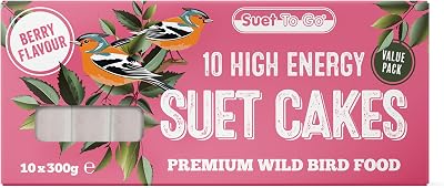 Suet To Go Berry Suet Block 10 x 300 g Bird Food UK Made