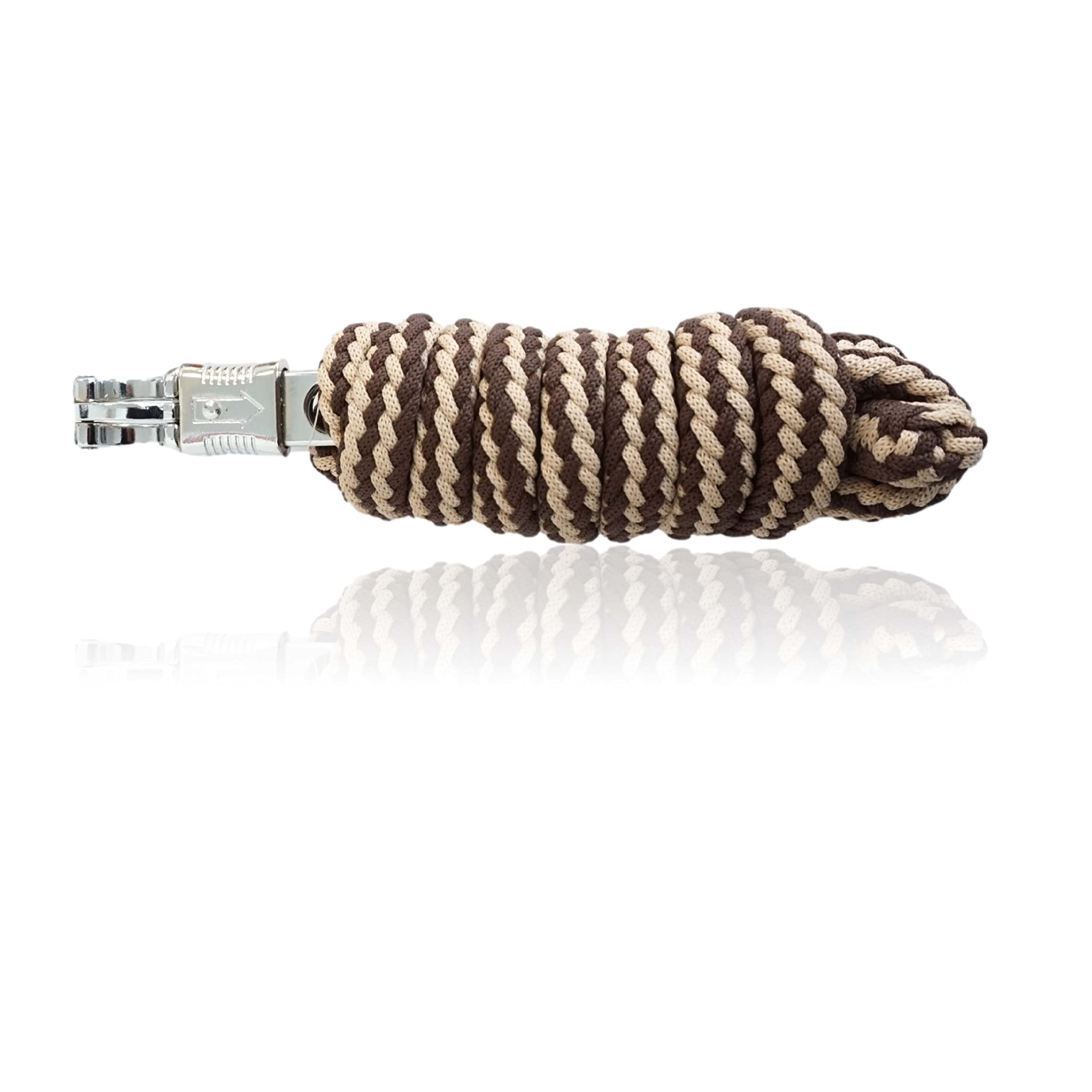 Pferdelinis Horse Lead Rope, 2m, Brown/Beige, Pre-braided Polypropylene