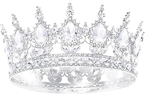 Feltent Silver Queen Crown for Women Crystal Tiara for Girl Rhinestone Wedding Headband for Bride Hair Accessories for Costume Birthday Party Prom Gifts