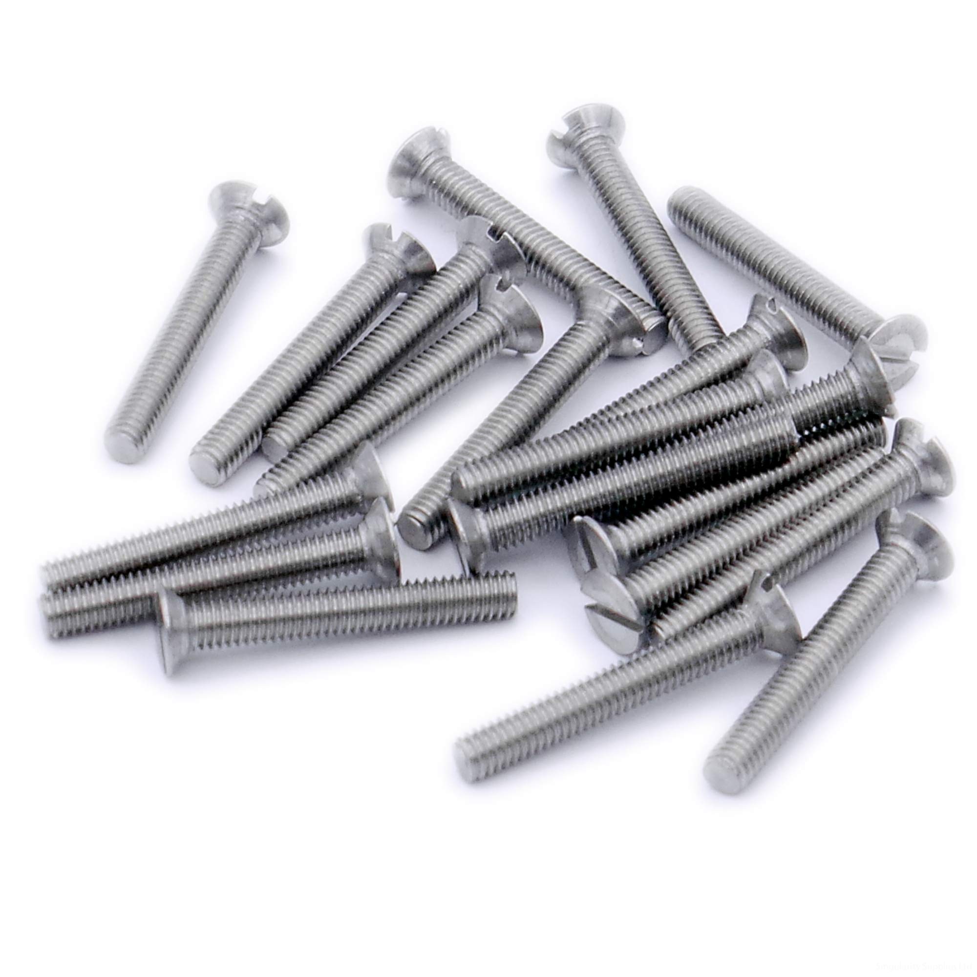 M3 (3mm x 5mm) Slot Countersunk Machine Screw (Bolt) - Stainless Steel (A2) (Pack of 20)