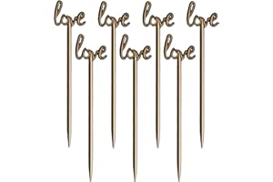 ROYER CORPORATION Coffee and Cocktail Stirrers, Reusable Plastic Drink Stirrer Sticks, 48 Swizzle Sticks, Use as a Garnish or a Martini Cocktail Skewer, Wedding, 6 inch (Love Food Garnish)