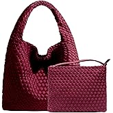 JINMANXUE Woven Purse for Women, Neoprene Top-handle Shoulder Bag, Hobo Tote, Travel Handbag, Wrist Bag For Work Shopping