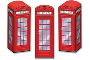 Beistle 54121 Phone Box Favor Boxes, 3-Inch X 8 X 1/42-Inch, Count-3, Multicolored