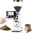 Flyseago Commercial Coffee Grinder Electric Flat Burr Coffee Bean Grinder with 19 Settings Touch Screen Espresso Machine with Large 35oz Hopper, White
