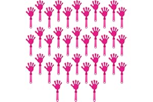 ZCYSRLQIN 36 Pcs Hot Pink Hand Clappers 7.5 Inch Clappers Noisemakers Noise Makers Party Favors Plastic Party Clapper for Sporting Events Cheers Ball Dance Basketball Football Noisemakers（Hot Pink）
