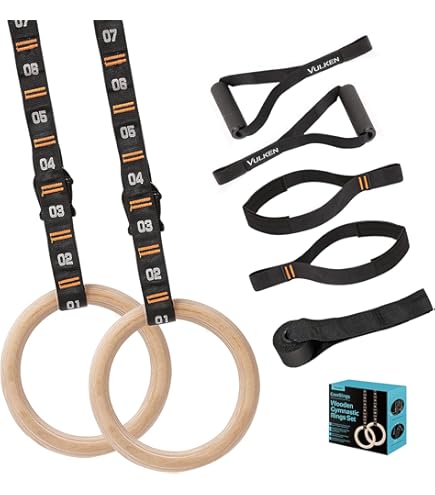 Houten Gymnastiek Ringen met Verstelbare Nummer Suspension Trainer