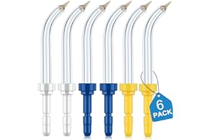 IIYL Flosser Replacement Tips for Waterpik Periodontal Tips Dental Water Flosser Tips Replacement Tips for Waterpik Water Flossers (Like WP-100) and Other Brand Oral Irrigators（6 Periodontal Tips）