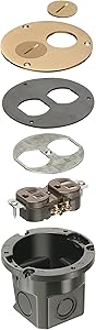 Arlington Industries Arlington FLB3520MB-1 Round Cut Box Kit Cover and Threaded Plugs, for Installed Floors, 1-Gang, Metallic Brass, 1-Pack