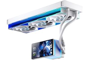 Jungle Leopard ProFlow 360mm ARGB White AIO CPU Cooler-Water Liquid Cooling System|5.5-Inch LCD Screen| RGB Infinity Fans|200