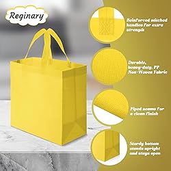 Reginary Reusable Totes Bags - 100 Pcs Non Woven