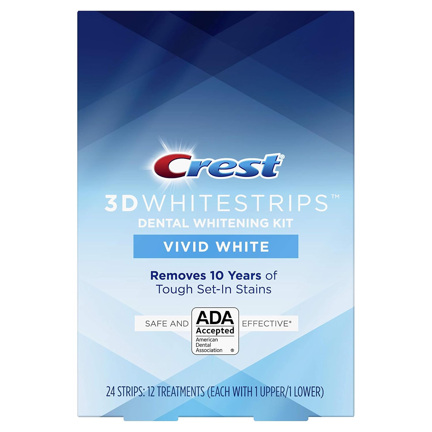 Crest 3d Whitestrips Vivid White Teeth Whitening Kit 12 Treatments 12count Amazon Com Grocery Gourmet Food