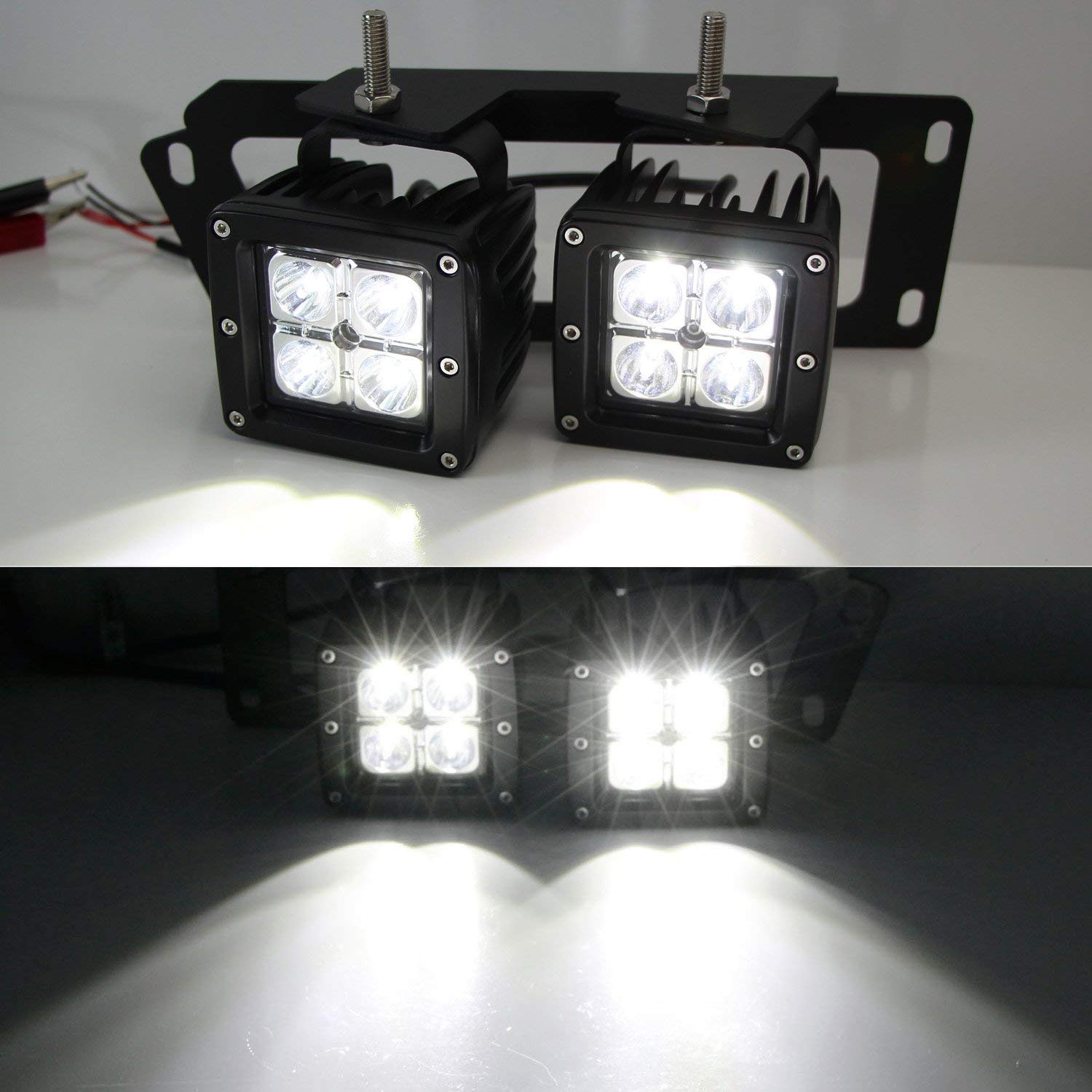 iJDMTOY LED Pod Light Fog Lamp Compatible With Dodge 200912 RAM 1500