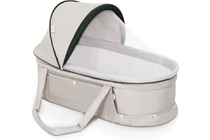 Holy Cat Portable Baby Travel Bassinet 0-8 Months with Canopy Mosquito Net Fully Washable for Camping
