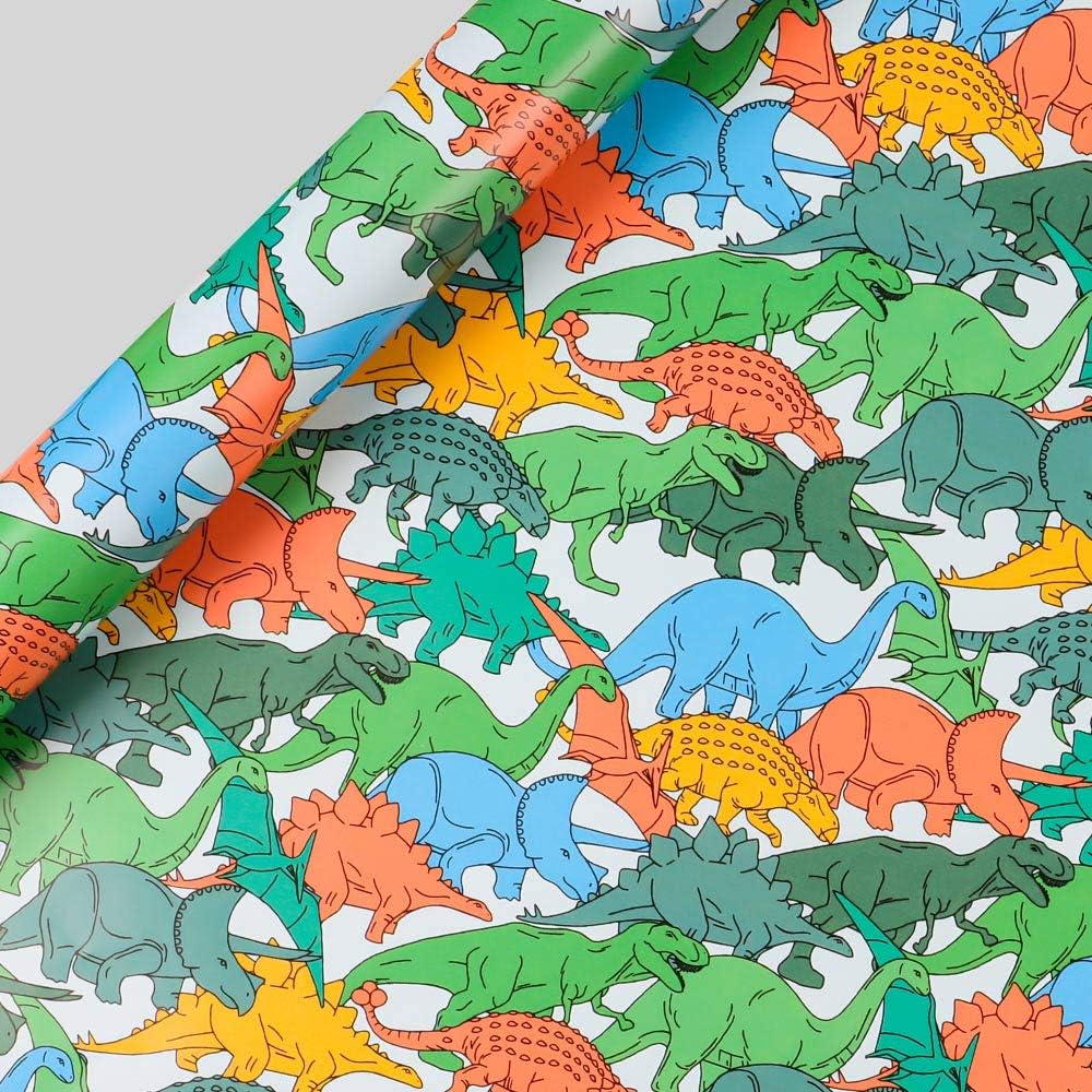 Paperchase Dinosaur Herd Wrapping Paper Roll 5m, Gift Wrap Amazon.co