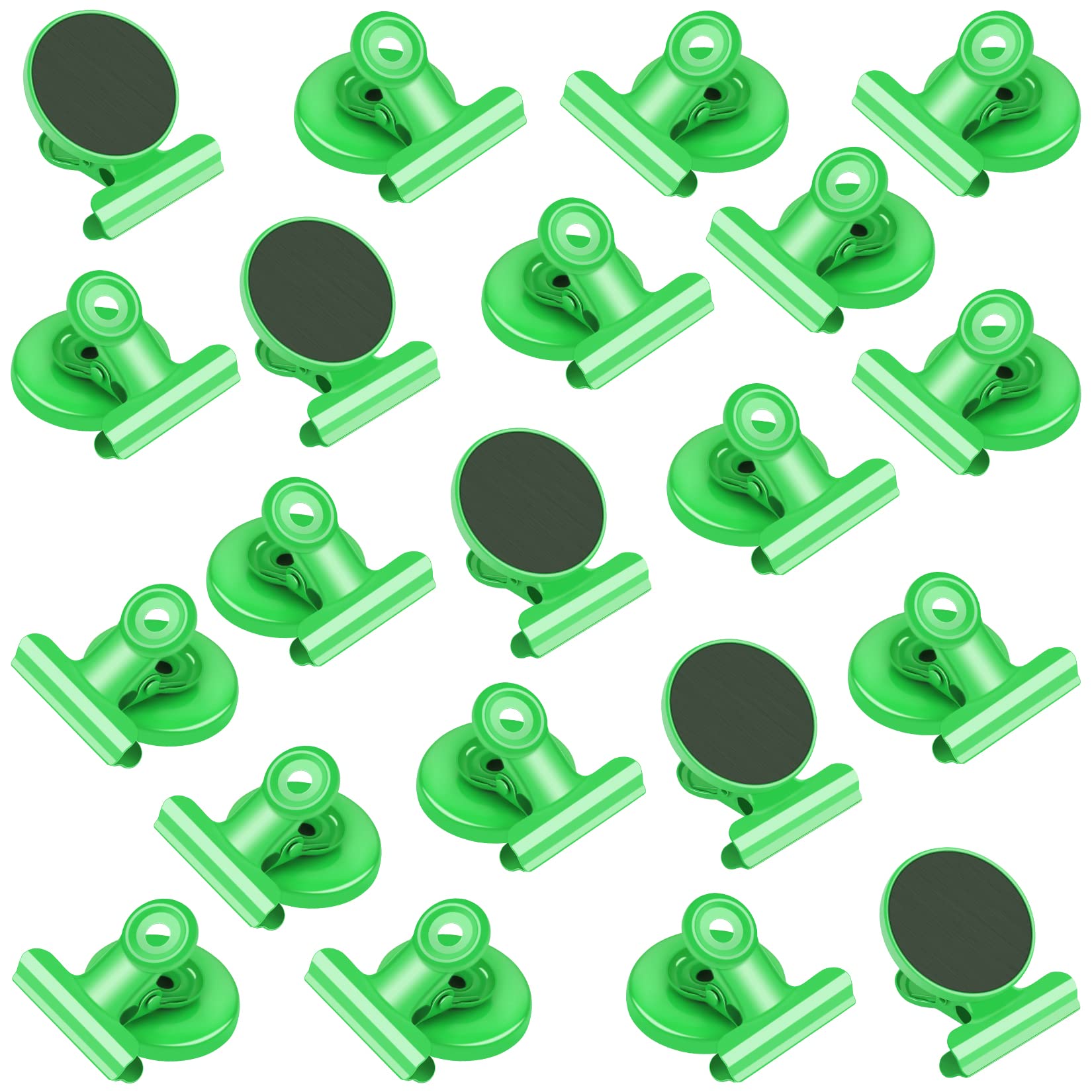 Photo 1 of VNDUEEY 20 Pack Magnetic Paper Clip Dispenser Holder, Paperclip Dispenser for Desk, School, Office, Fridge Magnets Refrigerator Magnets, Magnet Clips for Whiteboard Locker (Green) ?