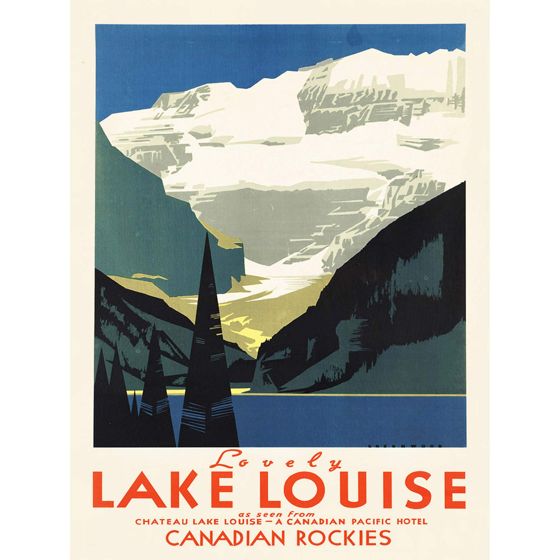 Wee Blue Coo Travel Tourism Lovely Lake Louise Canada Art Canvas Print