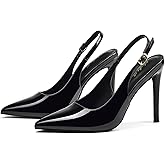 Elisabet Tang Women's Elegant 4.1 in Pumps Sexy Closed Toe Stilettos Classic Pointed Toe Heels Adjustable Slingback Daily Party Work Shoes