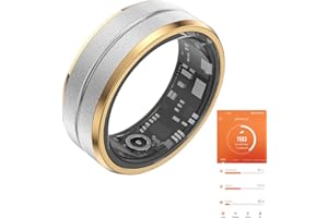 TULBEYS Fitness Tracker Smart Ring, Step Counter for Walking, Heart Rate Blood Oxygen Calorie Sleep Tracker Health Ring, IP68 Waterproof Design, Stainless Steel, 5-7 Days Battery Life