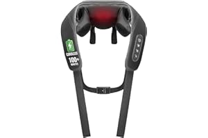 Burrki Neck Massager with Heat, Cordless 4D Kneading Shoulder Massager, Neck and Shoulder Massager, Shiatsu Back Shoulder and Neck Massager for Traps, Leg and Body, Gifts for Men Women