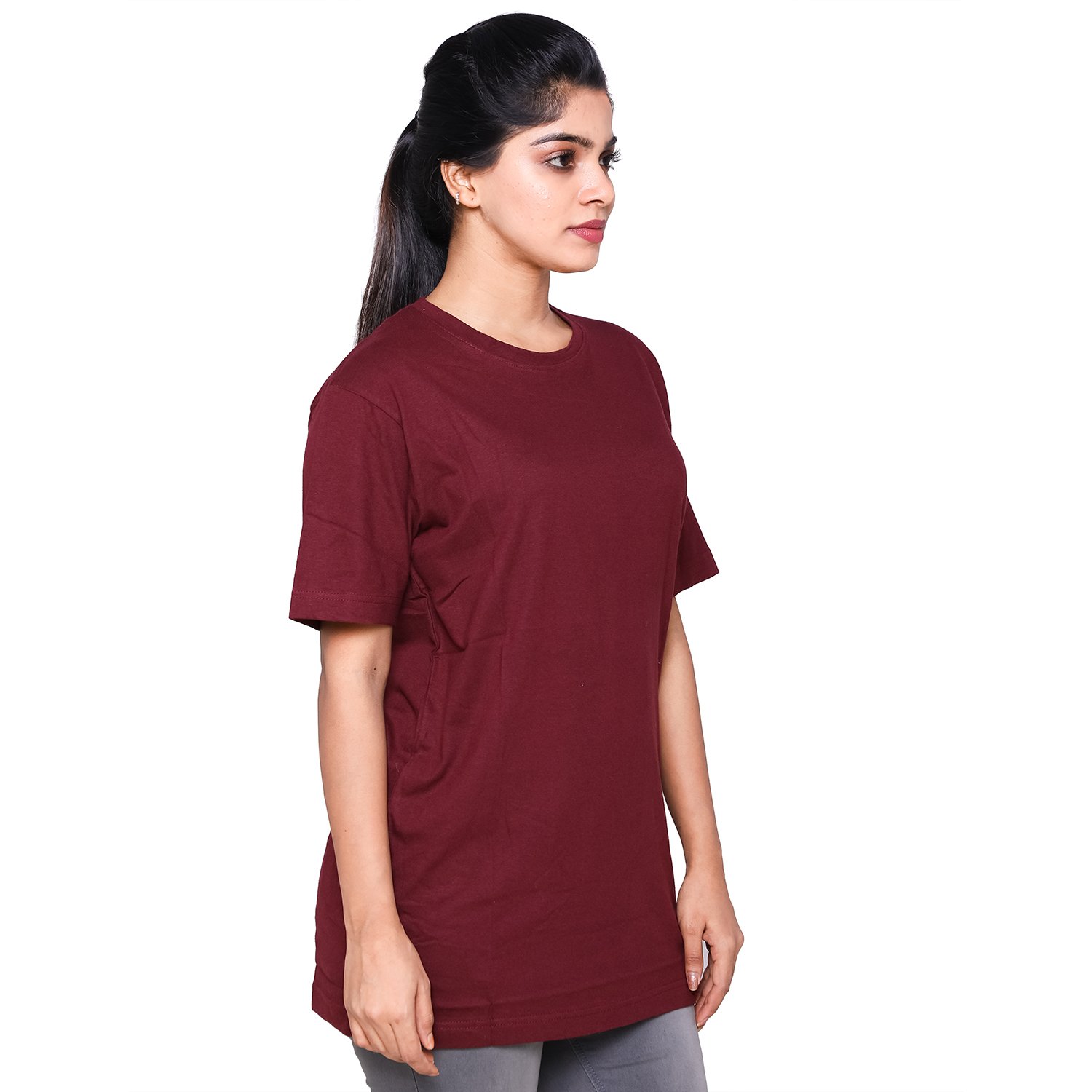 easy 2 wear women's cotton casual t-shirts (b0797sth3t, maroon)