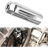 Drive Oxygen Sensor Socket with Side Wire Cutout 6-point Slotted Desigh 7/8 inch (22mm) an Offset Oxygen Sensor Socket Can be Installed and Removed (silver)