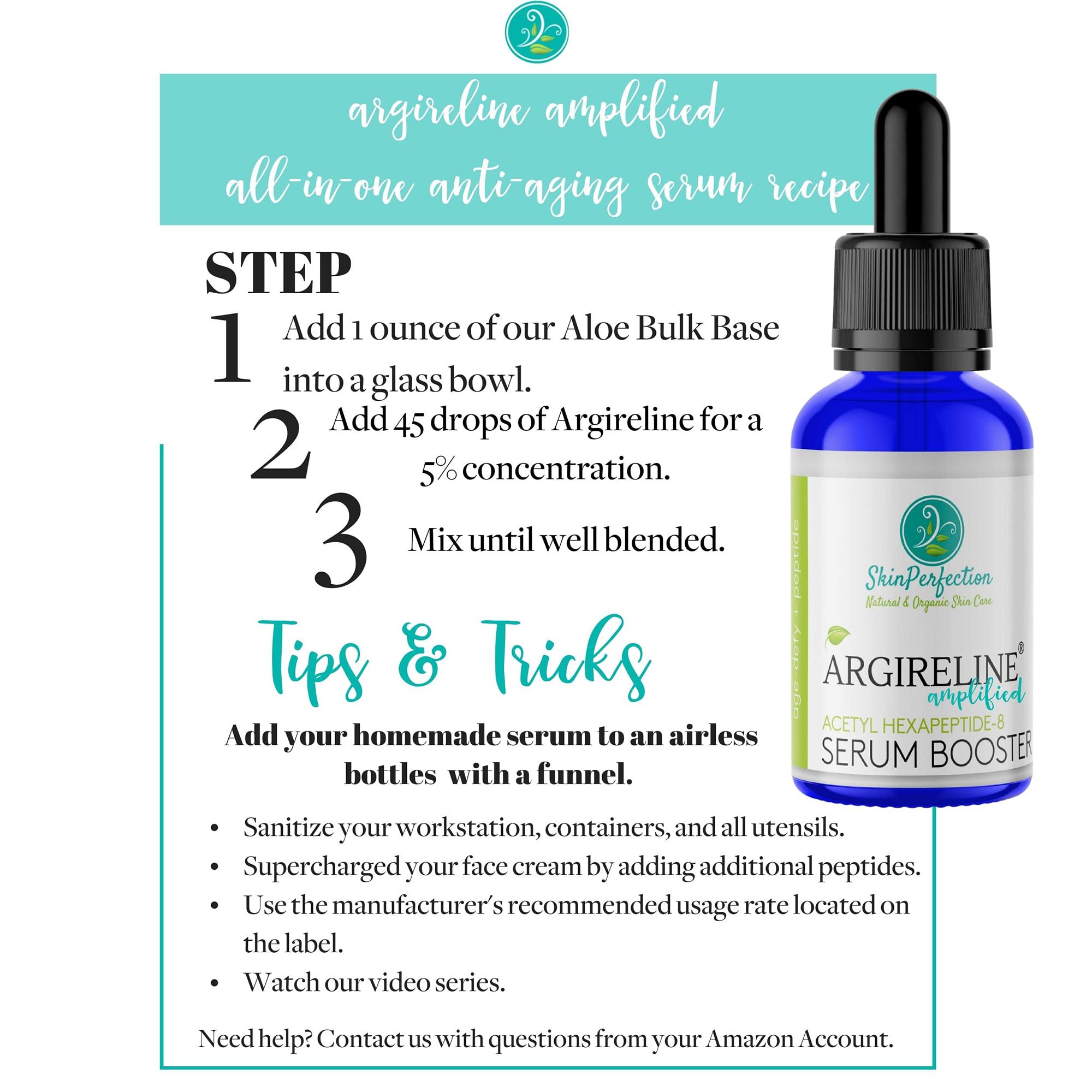 Skin Perfection Argireline Amplified Peptide Solution Multifunctional Anti-aging - Mix Into Any Face Cream for Diy Wrinkle Relaxing - Acetyl Hexapeptide 8