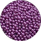 YHYPOCI 1000pcs Pearl Beads for Crafts 6mm Resin Pearl for Jewelry Making Round Bulk Pearls Beads with Hole for Necklaces Bracelets Earrings Making Jewelry Decoration(Dark Purple)
