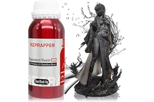 Reprapper ABS-Like Translucent Black 3D Printer Resin, 405nm Fast UV-Curing 1kgTransparent Black Resin 3D Printing Resin Photopolymer Sensitive Resin for LCD Printer, Clear Black 1000g