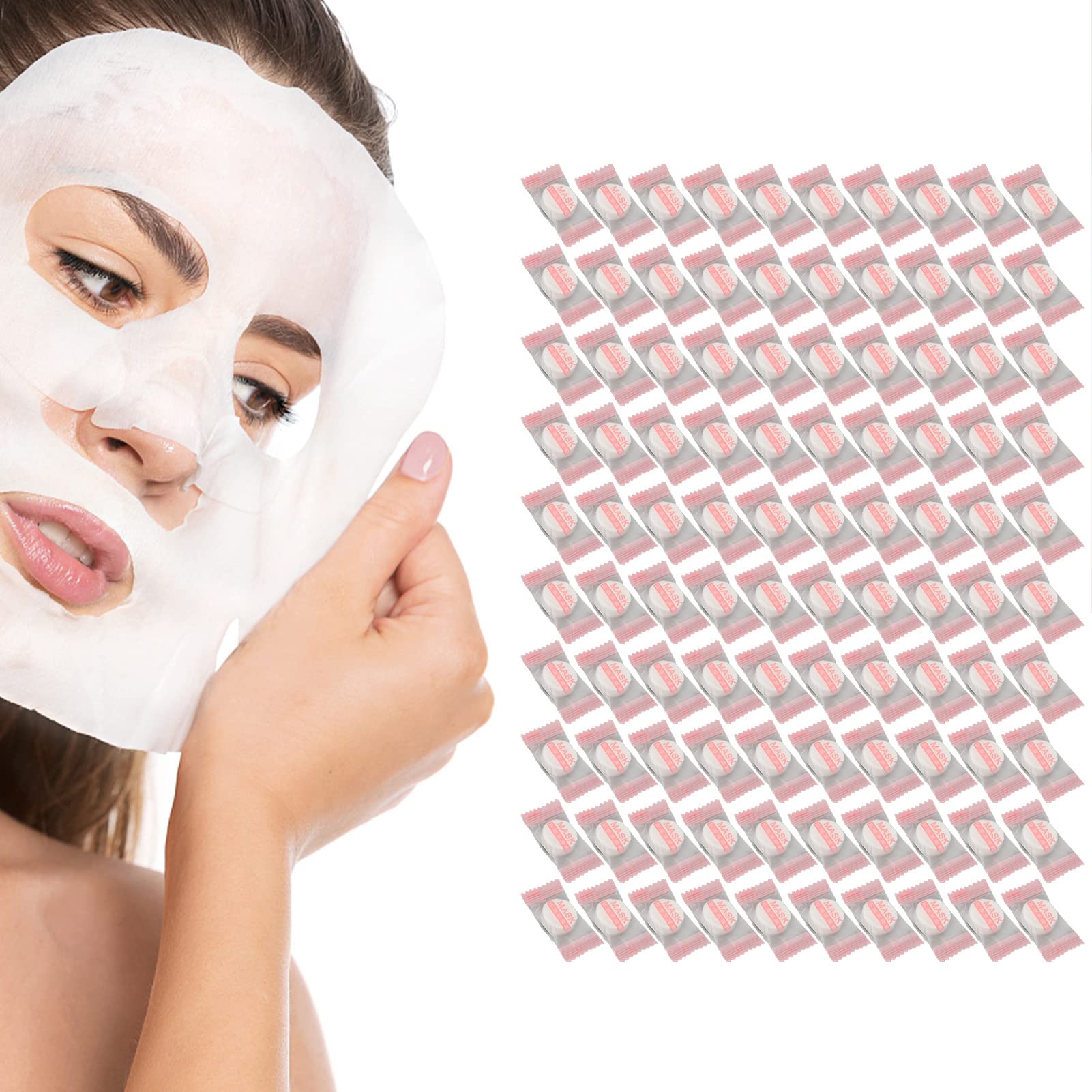 100 Pieces Compressed Facial Mask Sheet Home DIY Skin Care, Beauty DIY Disposable Mask Paper Compress Masque Mask for Home Beauty Salon