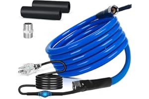 Rylpoint 15FT Heated Water Hose for RV,Heated Drinking Water Hose with Thermostat,Lead and BPA Free,1/2"Inner Diameter,Temperatures Down to -40°F Self-Regulating,Blue Appearance