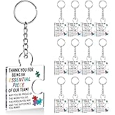 XFFJGVR Team Appreciation Gifts Bulk for Coworker Employee Staff, Thank You Christmas Gift Set Acrylic Puzzle Piece Keychains