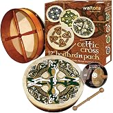 Waltons Bodhr&aacute;n 12" (Celtic Cross) - Handcrafted Irish Instrument - Crisp &amp; Musical Tone - Hardwood Beater Included w/Purchase