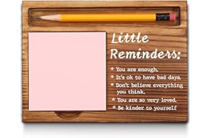 akeke Mental Health Gifts for Women, Little Reminders Office Sticky Note Holder, Positivity Recovery Self Care Encourage Gifts Desk Self-Stick Note Pad Holders GSH20