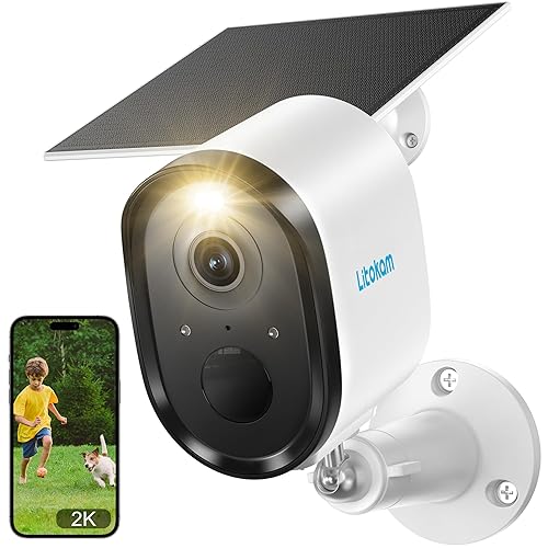 litokam Security Cameras Wireless Outdoor, 2K Solar Battery