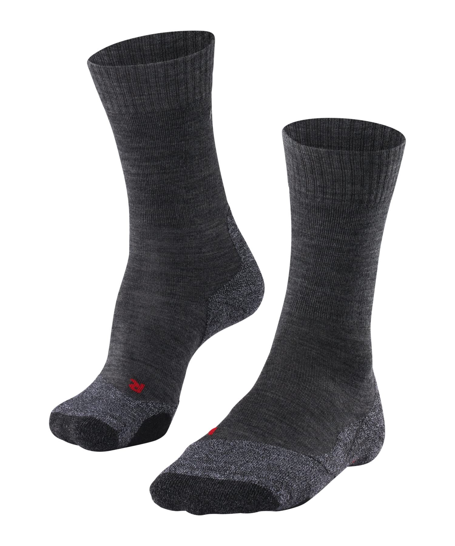 FALKE Women's TK2 Explore W So Wool Thick Anti-Blister 1 Pair Hiking Socks, Grey Asphalt Melange 3180, 2.5-3.5