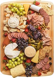 30 x 20 Bamboo Extra Large Cutting Board - Wooden Stove Top Cover Noodle Board - Meat Cutting Board for BBQ - Carving Board for Turkey - Extra Large Charcuterie Board - Over the Sink Cutting Board